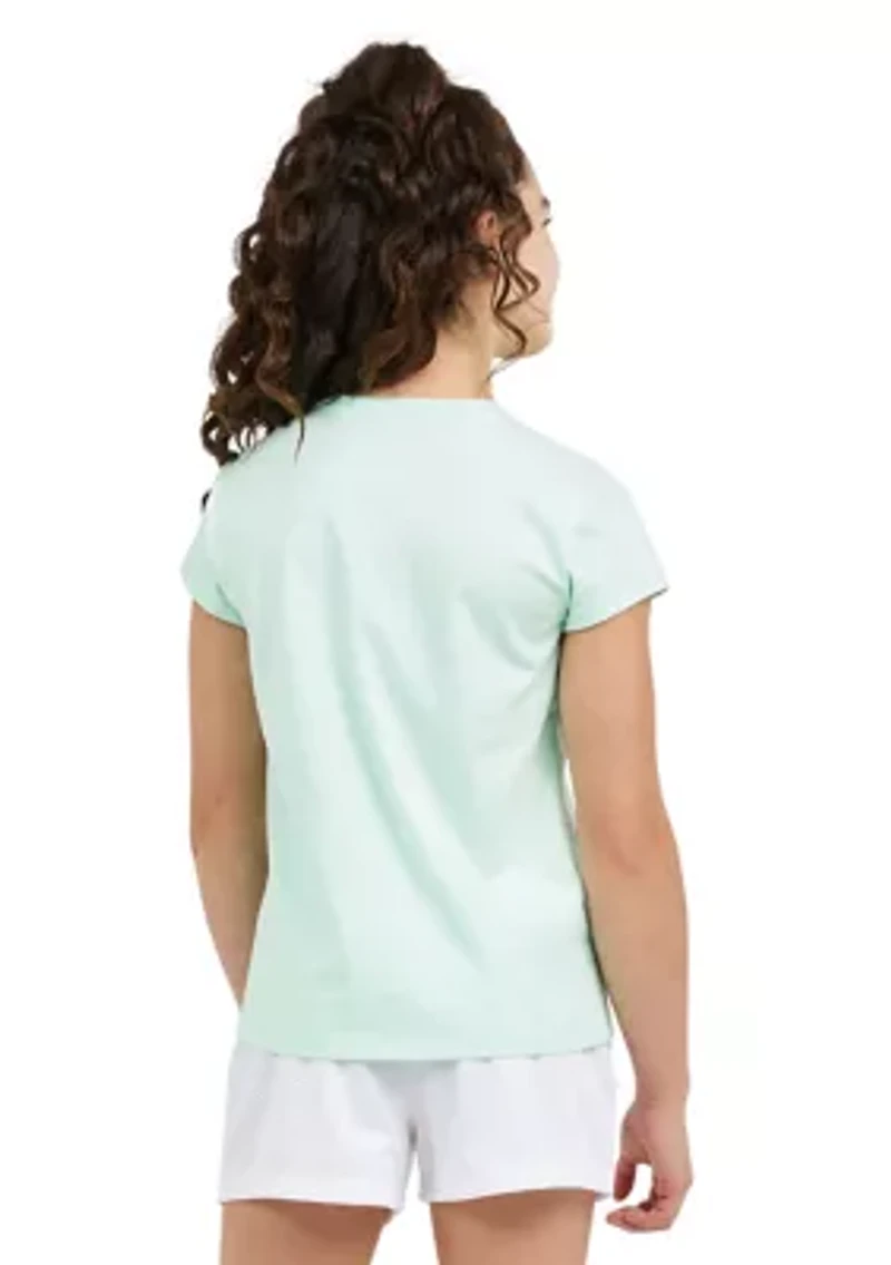 Girls 7-16 Short Sleeve Script Logo Graphic T-Shirt