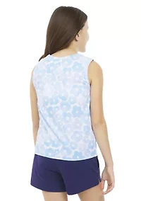 Girls 7-16 Printed Tie Front Tank Top