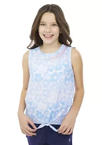 Girls 7-16 Printed Tie Front Tank Top