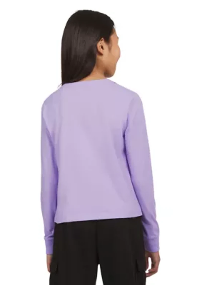 Girls 7-16 Meet & Greet Long Sleeve Script Graphic T-Shirt