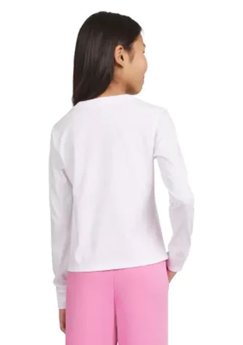 Girls 7-16 Meet & Greet Long Sleeve Script Graphic T-Shirt