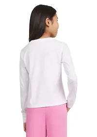 Girls 7-16 Meet & Greet Long Sleeve Script Graphic T-Shirt