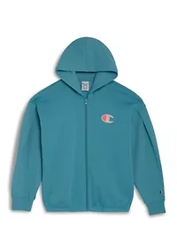 Girls 7-16 Heart Zip Hoodie