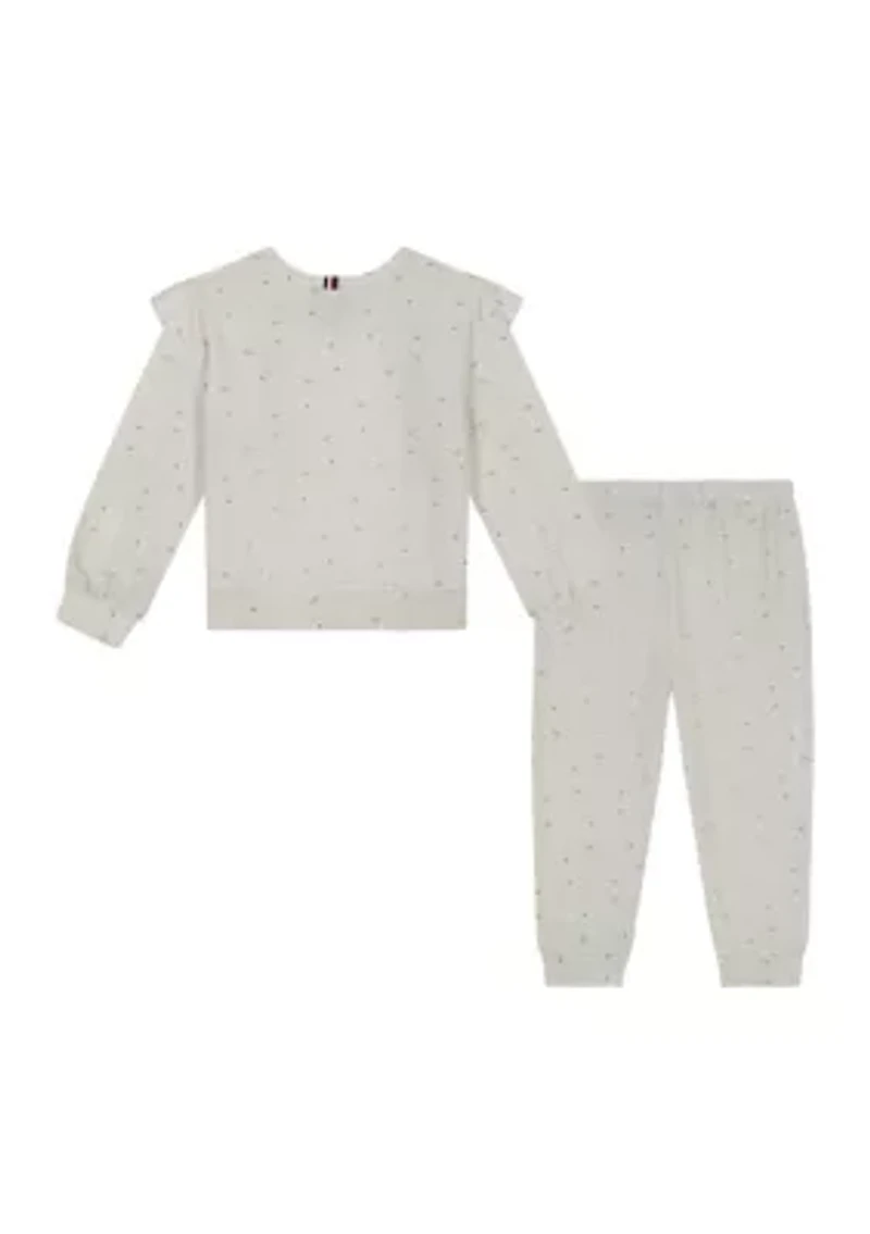 Girls 4-6x Hacci Graphic Top and Pants Set