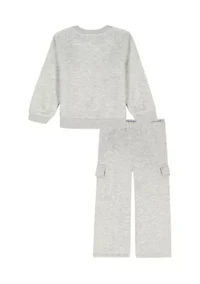 Girls 4-6x Fleece Cargo Pants and Sweatshirt Set