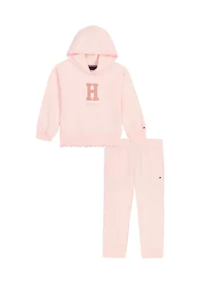 Girls 4-6x Hooded Graphic Fleece Set
