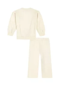 Girls 4-6x Flower Applique Fleece Set