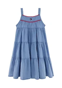 Girls 4-6x Denim Long Midi Dress