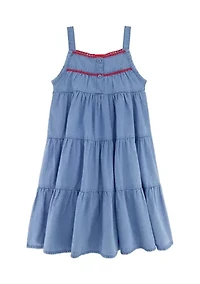 Girls 4-6x Denim Long Midi Dress