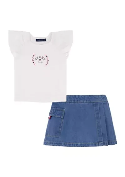 Girls 4-6x Logo Graphic T-Shirt with Skort Set