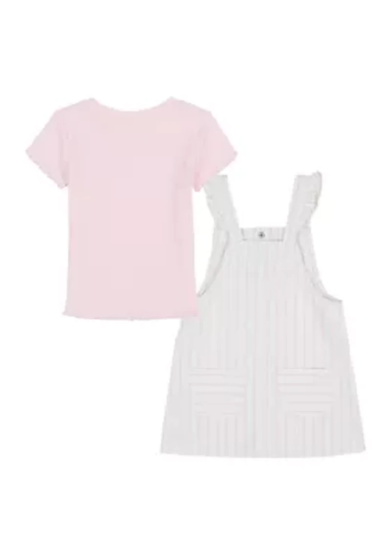 Girls 4-6x 2 Piece Striped Denim Skirtall Set
