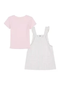 Girls 4-6x 2 Piece Striped Denim Skirtall Set