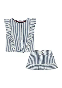 Girls 4-6x Striped Skirt Set
