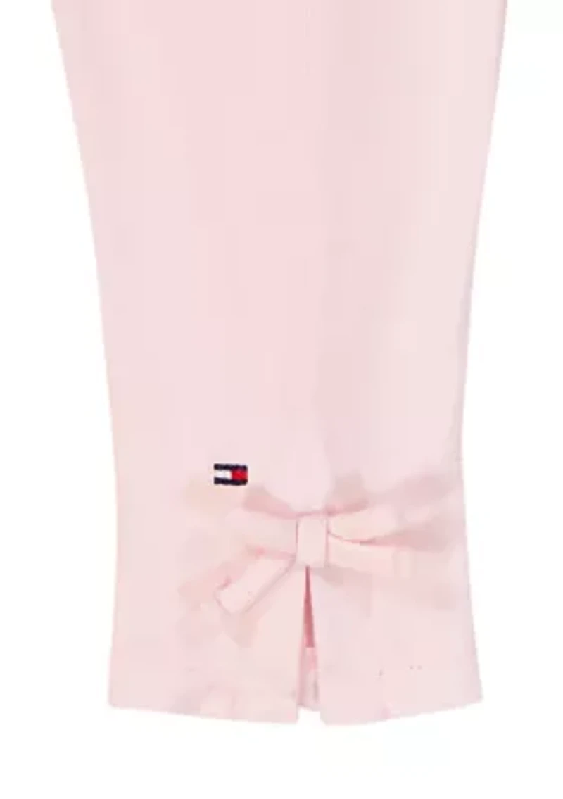 Girls 4-6  Striped Peplum Top and Pink Leggings Set