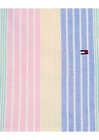 Girls 4-6  Striped Peplum Top and Pink Leggings Set