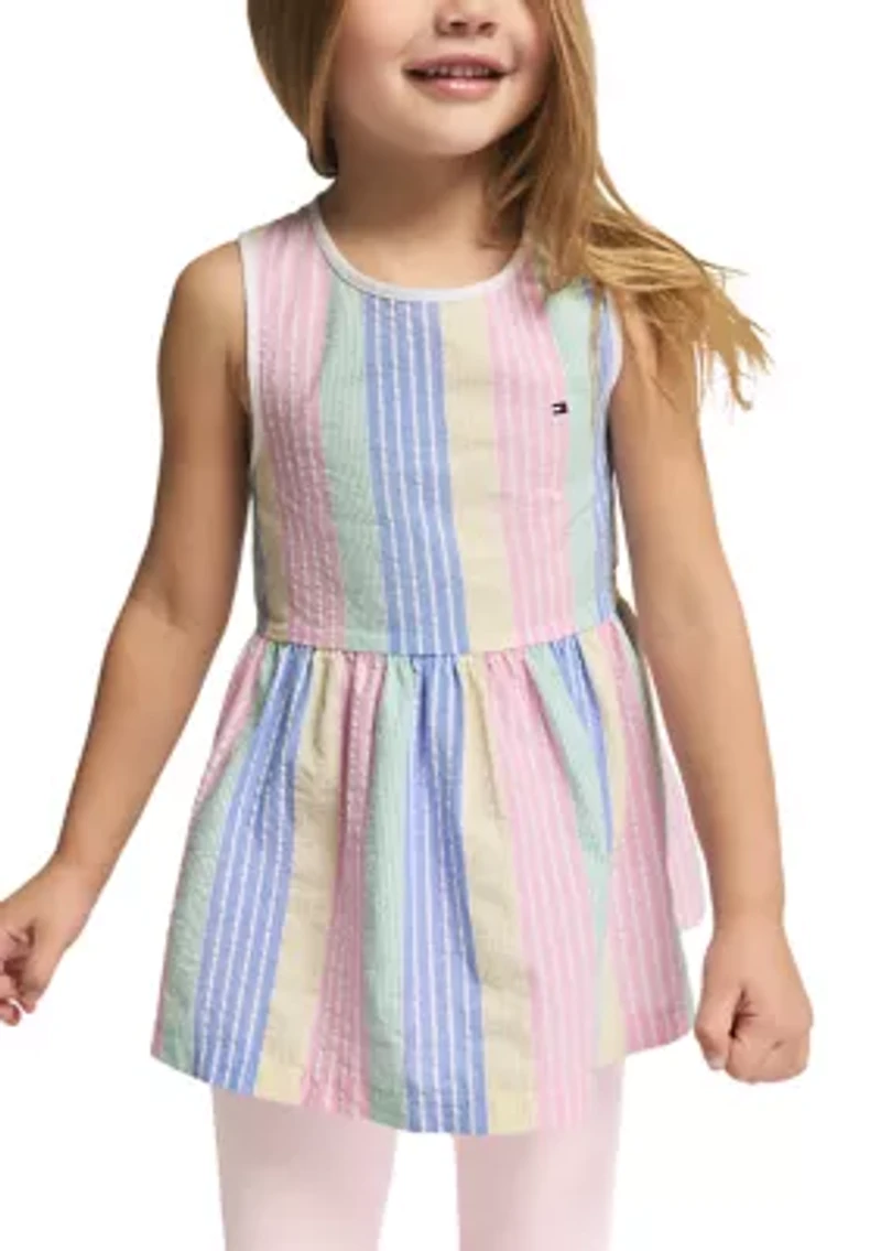 Girls 4-6  Striped Peplum Top and Pink Leggings Set