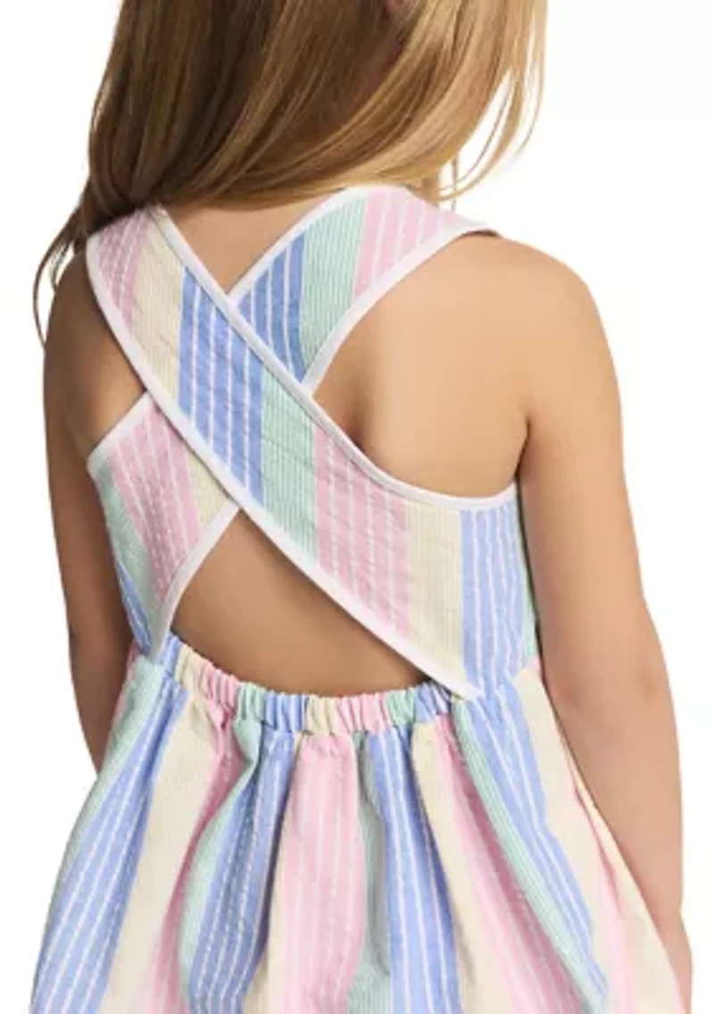 Girls 4-6  Striped Peplum Top and Pink Leggings Set