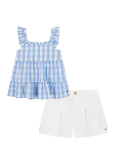 Girls 4-6 Gingham Top and Shorts Set
