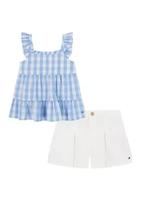 Girls 4-6 Gingham Top and Shorts Set