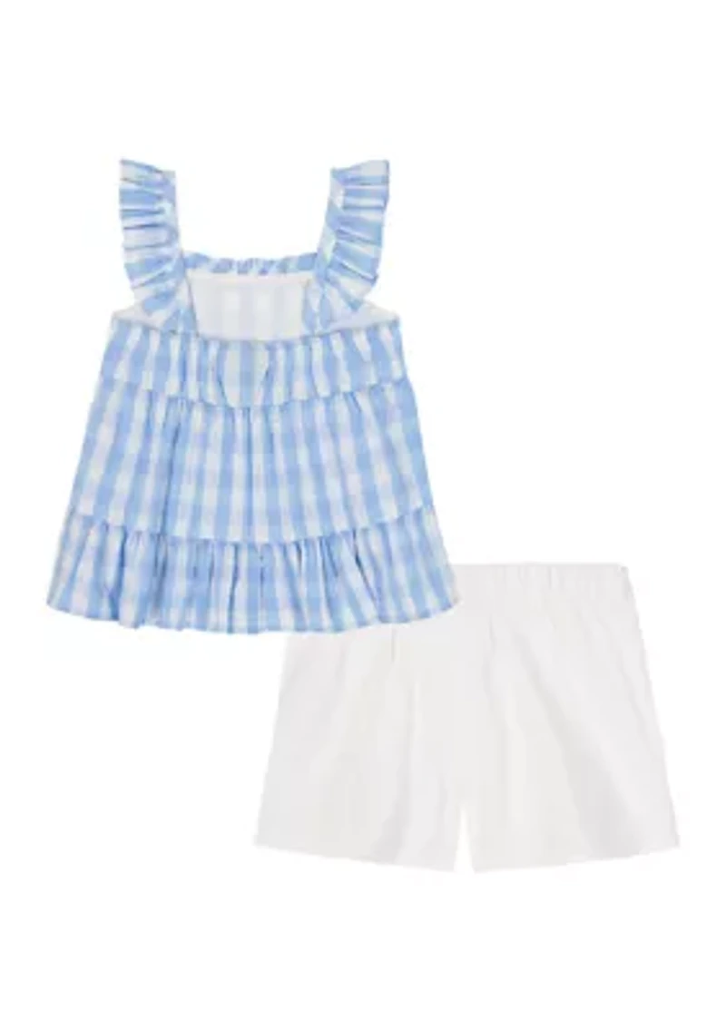 Girls 4-6 Gingham Top and Shorts Set