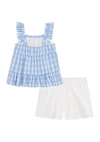 Girls 4-6 Gingham Top and Shorts Set