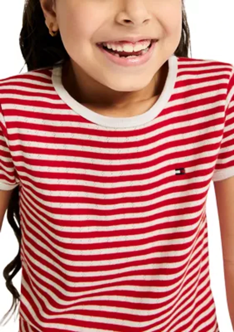 Girls 7-16 Striped Shirt and Star Skort Set