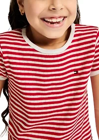 Girls 7-16 Striped Shirt and Star Skort Set