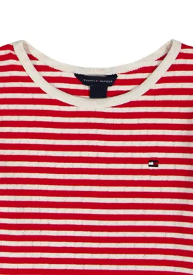 Girls 7-16 Striped Shirt and Star Skort Set
