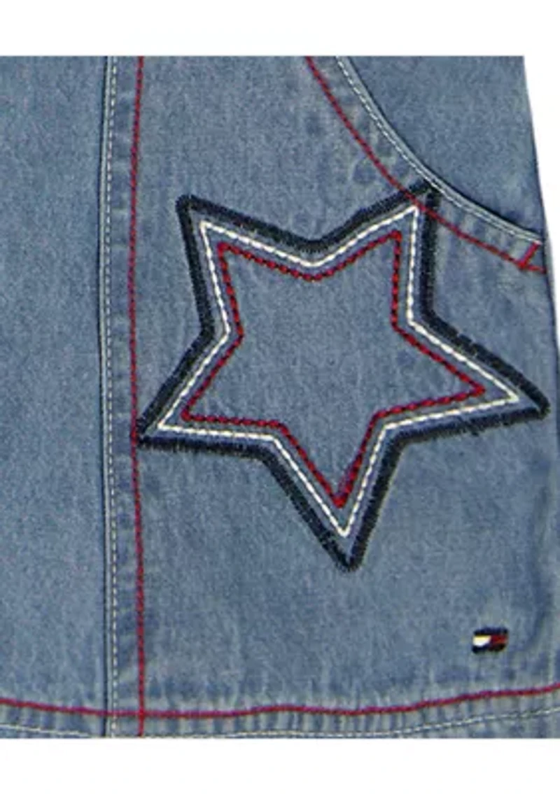 Girls 7-16 Striped Shirt and Star Skort Set