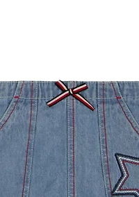 Girls 7-16 Striped Shirt and Star Skort Set