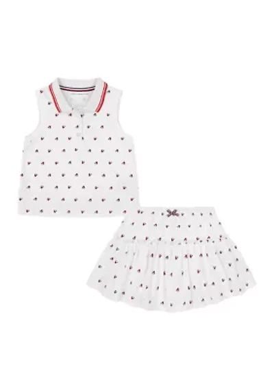 Girls 4-6x Flag Top and Skort Set