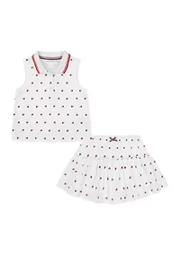 Girls 4-6x Flag Top and Skort Set