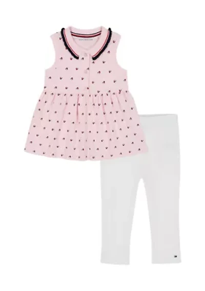 Girls 4-6 Heart Top Legging Set