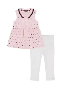 Girls 4-6 Heart Top Legging Set
