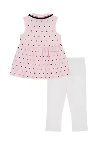 Girls 4-6 Heart Top Legging Set