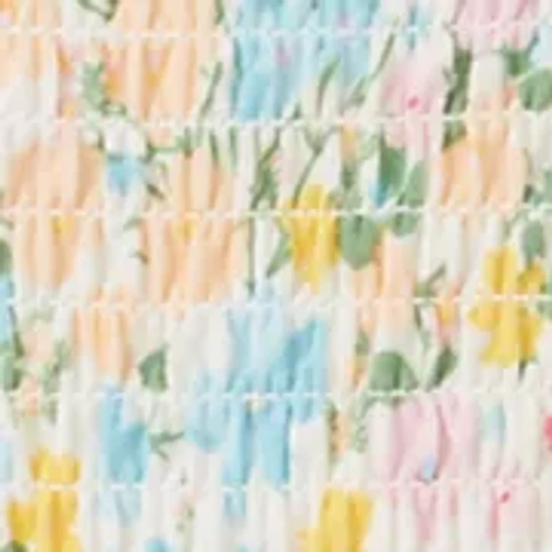 Girls 4-6 Floral Flutter Sleeve Smocked Dress