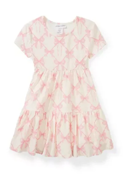 Girls 4-6 Printed Bow Tiered Dress