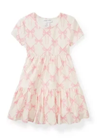 Girls 4-6 Printed Bow Tiered Dress