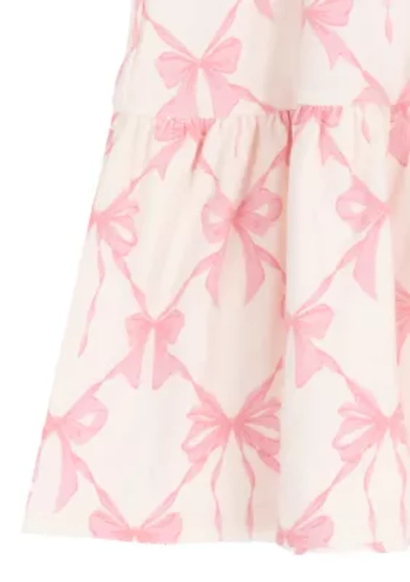 Girls 4-6 Printed Bow Tiered Dress