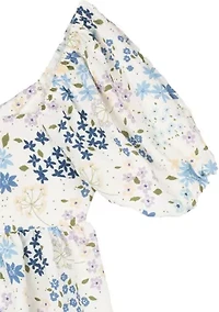 Girls 7-16 Floral Printed Top and Pants Set