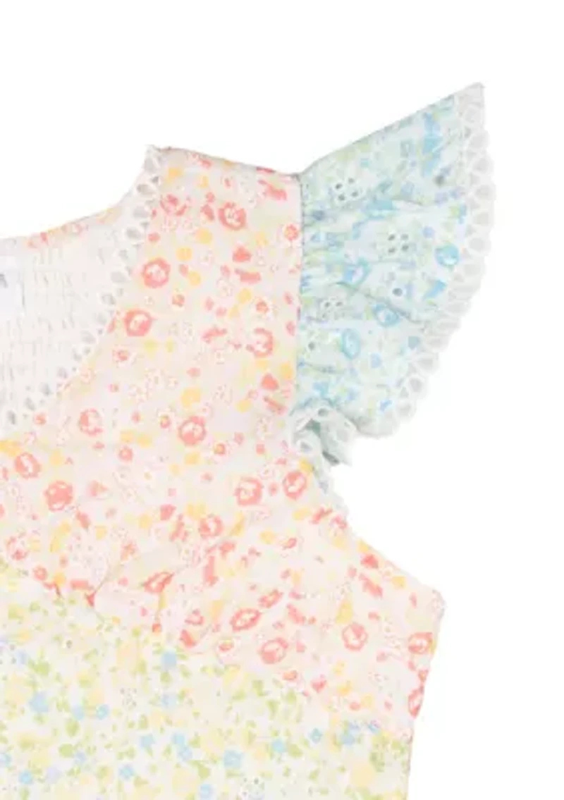 Girls 7-16 Mixed Printed Top and Skort Set