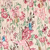 Girls 7-16 Floral Smocked Top and Skort Set