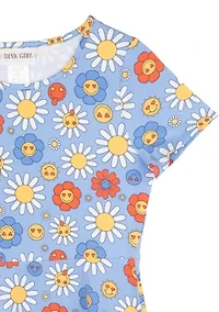 Girls 7-16 Short Sleeve Floral Dress