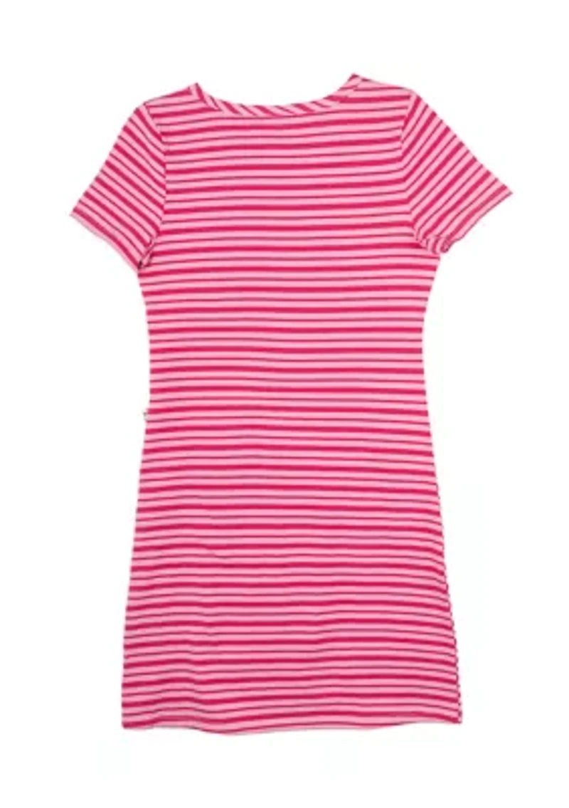 Girls 7-16 Short Sleeve Striped Dress