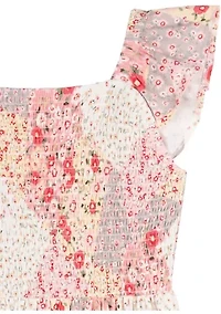 Girls 7-16 Printed Madras Dress