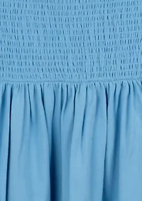 Girls 7-16 Solid Blue Dress