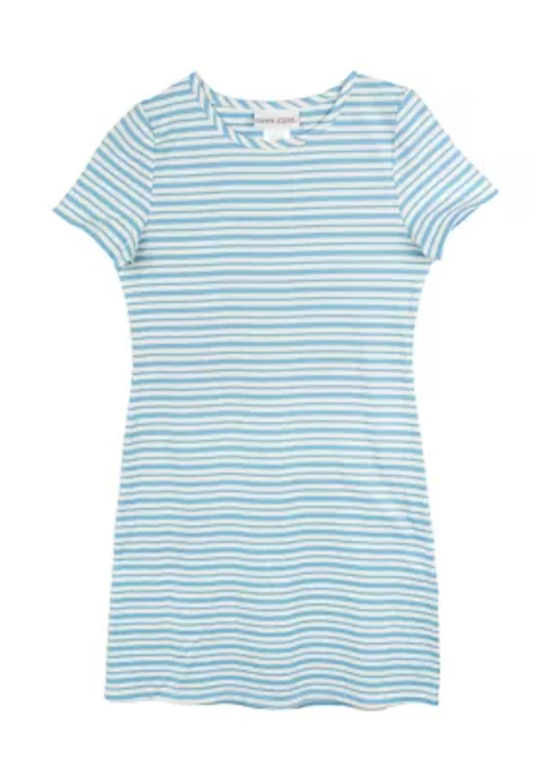 Girls 7-16 Blue Stripe Dress