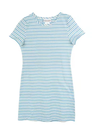 Girls 7-16 Blue Stripe Dress