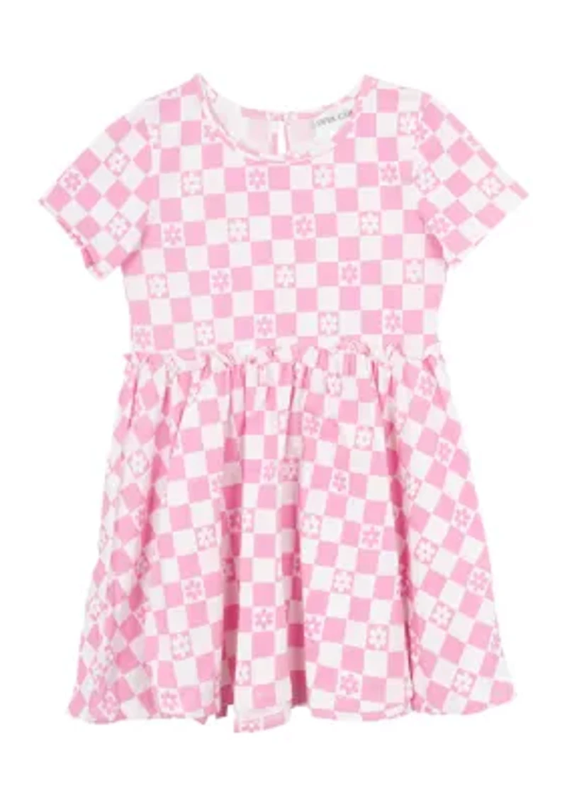 Girls 7-16 Check Print Dress
