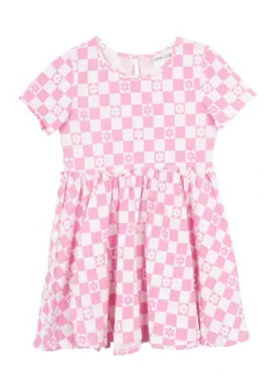 Girls 7-16 Check Print Dress